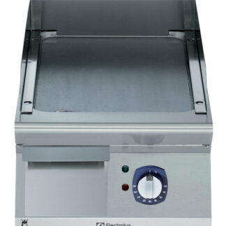 BAKPLAAT, 1 ZONE, GLAD, GEBORSTELD CHROOM, 400 MM, TOPMODEL, ELEKTRISCH