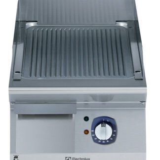 BAKPLAAT, 1 ZONE, GERIBD, GEBORSTELD CHROOM, 400 MM, TOPMODEL, ELEKTRISCH