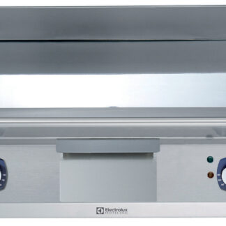 BAKPLAAT, 2 ZONES, GLAD, GEPOLIJST CHROOM, 800 MM, TOPMODEL, ELEKTRISCH